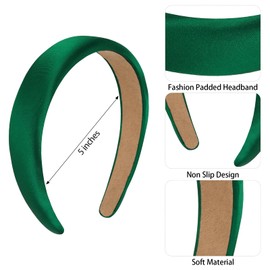 CURASA Satin Headband Plain Wide Thick Headbands for Women Non Slip Soft Hair Bands Black Head Band For Girls Hair Accessories