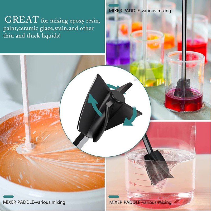 4Pcs Resin Mixer Paddles,Epoxy Mixer Attachment for Drill,1/4" Drill Reusable