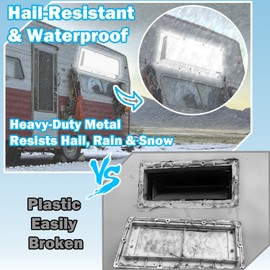 DITKOK Metal RV Stove Vent Cover, RV Range Vent Cover with Locking Device, RV Exhaust Vent Cover for Trailer & Camper White