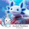 Dreamboat Axolotl Necklace for Women 925 Sterling Silver Moonstone Axolotls