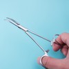 Curved Piercing Pliers Forceps ，1pc Reusable Stainless Steel Hemostat Curved