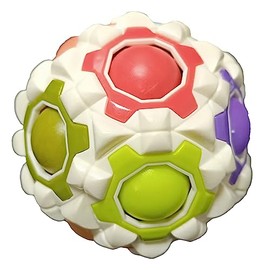 Rainbow Puzzle Ball Brain Teasers Puzzle Games Fidget Puzzle Toys Magic Color Ball Puzzle Cube Fidget Balls for Kids Adult Boys Girls (White)