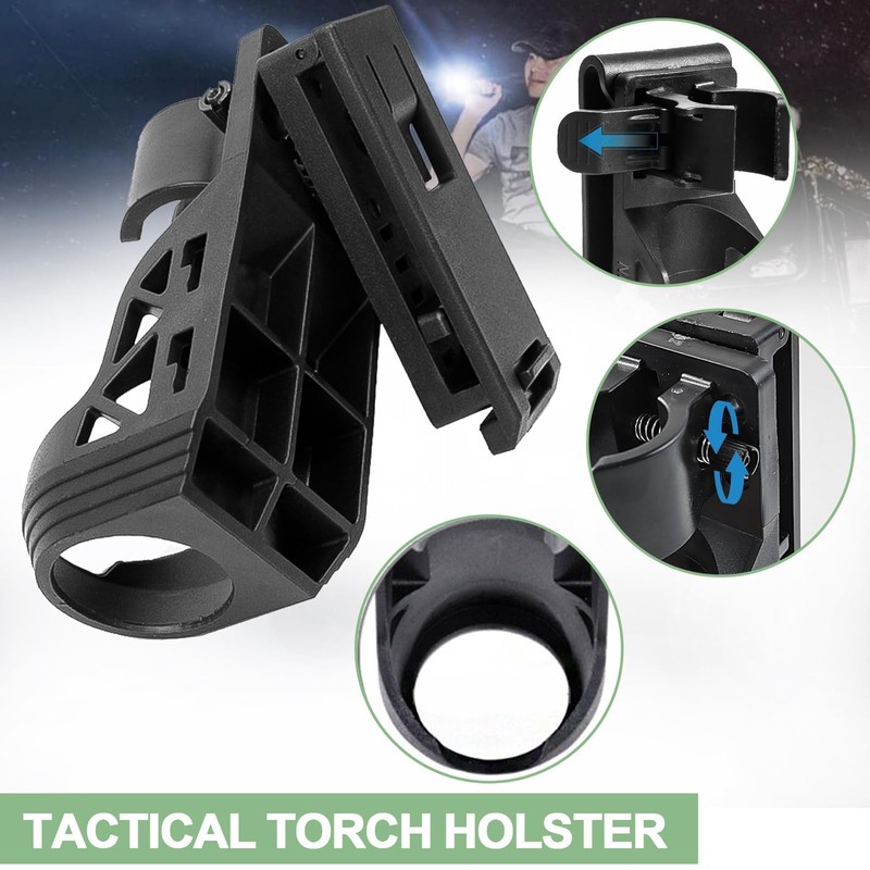 SQLJYU 360 Degree Rotation Torch Holster for Belt, Tactical Torch