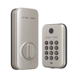 Wyze Auto-Lock Bolt, Fingerprint Keyless Entry Door Smart Bluetooth Deadbolt Replacement, Backlit Keypad, IPX5 Weatherproof, in-App History and Scheduled Access, BHMA, UL 20-Min Fire Rated