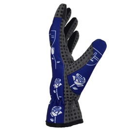 SAMONA Work and Gardening Gloves Micro Fibre Palm - Fourway Spendex, Index Finger for Smart Phone Usage (Blue, Small)