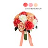 Angel Isabella 8" Bouquet-Shade of Coral,Peach,Ivory Open Roses with Rhinestone