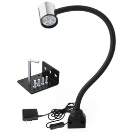 Led Machine Work Light, IP65 Water Proof 23in Flexible Gooseneck Lamp 900 Lumens 120 Volt for Lathe Milling Drill Press Industrial Lighting, Install With Screws