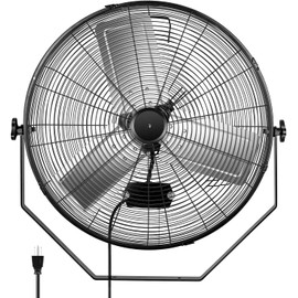 Simple Deluxe 24 Inch Industrial Wall Mount Fan, 3 Speed Commercial Ventilation Metal Fan