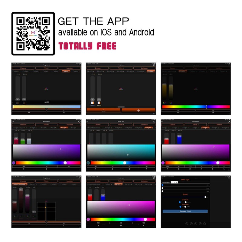 Pknight 2.4G Wireless DMX Controller,Compact Transceiver with Wi-Fi/Bluetooth Connectivity, Supports