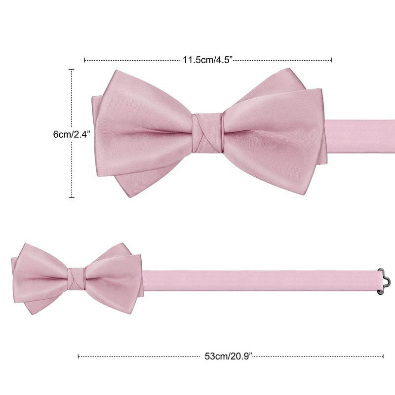 HOULIFE Bow Tie Men's Set - Adjustable Satin Polyester Bow