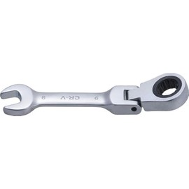 BGS 6909 | Ratchet Ring Spanner | Short | 95 mm | Angled | SW 9 mm | Ratchet Wrench Fine-Toothed, CV Steel