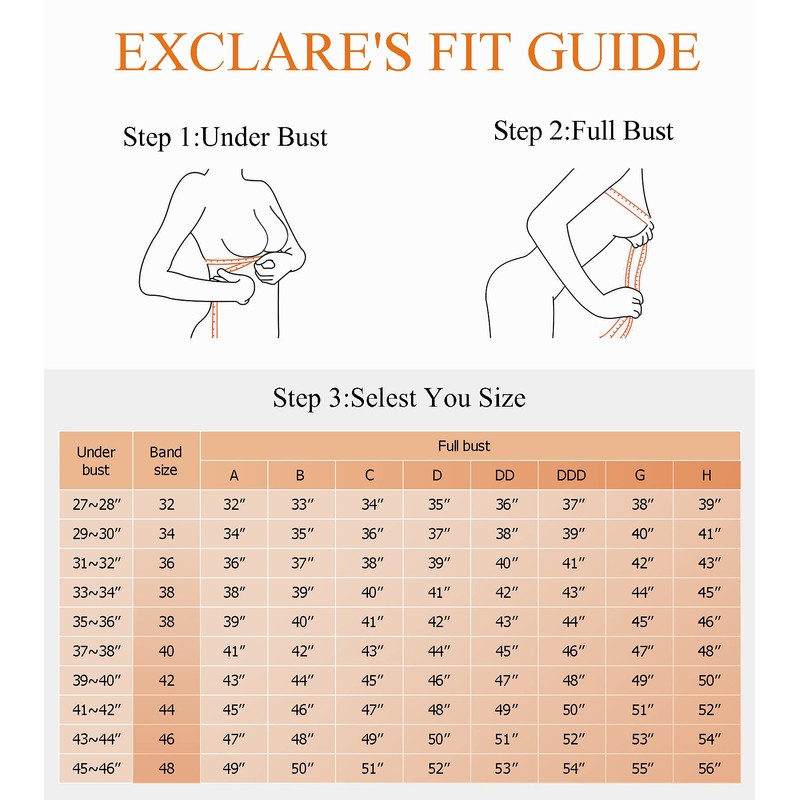 Exclare Women's Full Coverage Double Support Unpadded Wirefree Plus Size