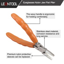 LEONTOOL 6" Stainless Steel Flat Nose Pliers Repair Adjustment Tool with Nylon Jaws