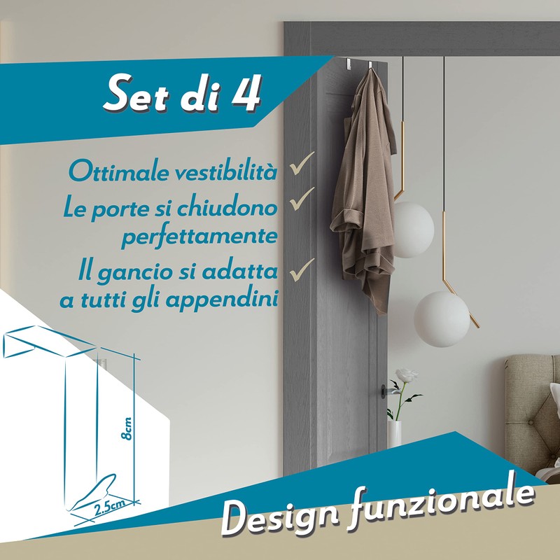 Menz Door Hook XXL Premium White 36 mm IT