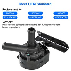 JDMON Auxiliary Electric Engine Water Pump Compatible with Nissan Pathfinder 2005-2012 V6 4.0L Coolant Pump Replacement for AW6709 902-070 92516EA50B 92516EA500