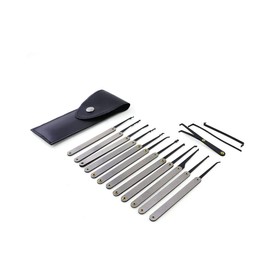 Lock Pick Training Kit 4 in 1 Transparent Lock with Lockpick Gun,Tension Wrench,15pcs Lock Pick Hook,Best Practice Set for Beginner