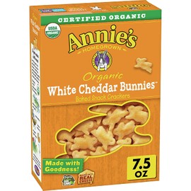 Annie's White Cheddar Bunnies, Baked Snack Crackers, 7.5 oz Box