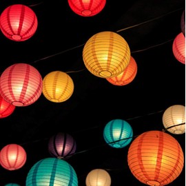 DUOLEIMI Paper Lanterns, Obon Lanterns, Lanterns, Set of 20, Japanese Paper Lanterns, Decoration, Paper Lanterns, Festivals, Christmas (7.9 inches (20 cm)