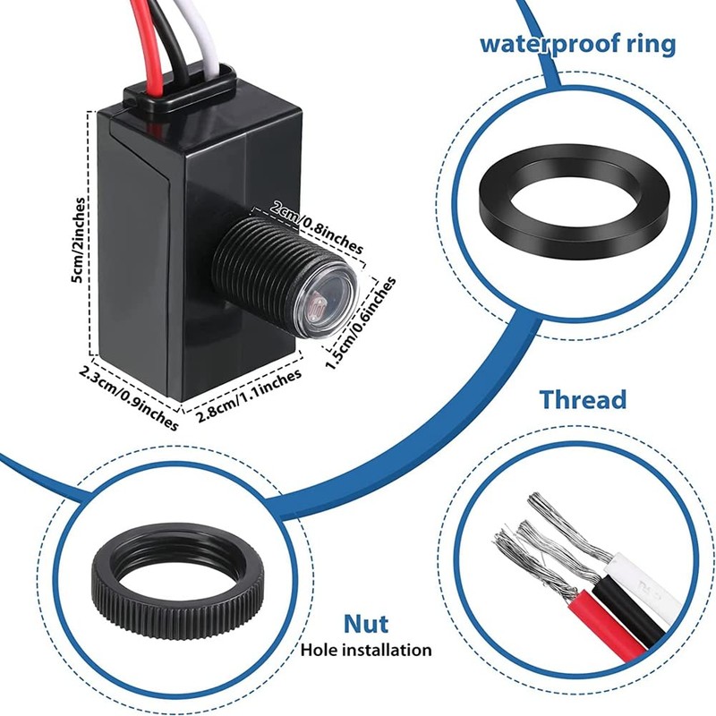 Grnlucja 6 Packs Dusk to Dawn Sensor For Outdoor Lighting