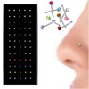 Distinct® 60Pcs/Pack Nose Studs Crystal Rhinestone Bulk Bone Straight Stud