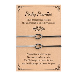 YELUWA Couples Bracelets Matching Bracelets for Couples Love Knot Bracelet Soulmate Relationship Friendship Pinky Promise Bracelet Forever Infinity Jewelry Gifts for Women Her Him-Half Black & Silver