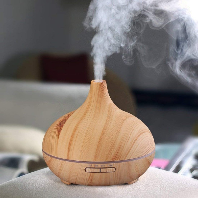 Aroma Essential Oil Diffuser, JoySusie 500ml Wood Grain Ultrasonic Cool