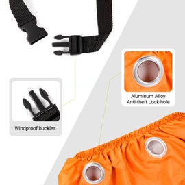 MAXFOOT Adult Tricycle Cover, Electric Bike Waterproof Dust Cover Outdoor for 2 Bikes, 210D, Orange