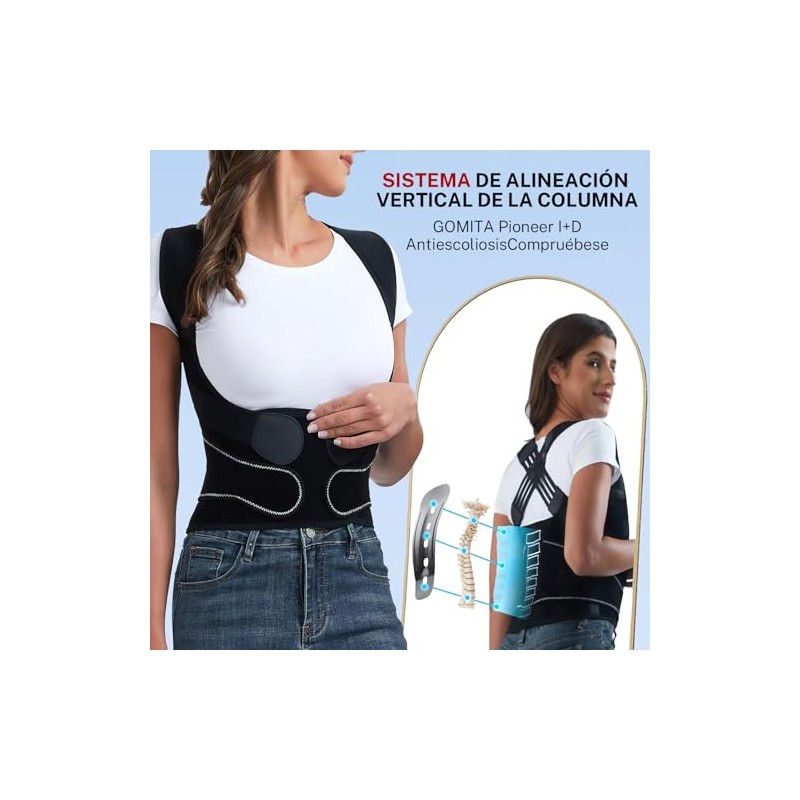 Corrector de Postura para Hombres y Mujeres,Corrector de Espalda,Tamaño Ajustable,Transpirable,Corrección