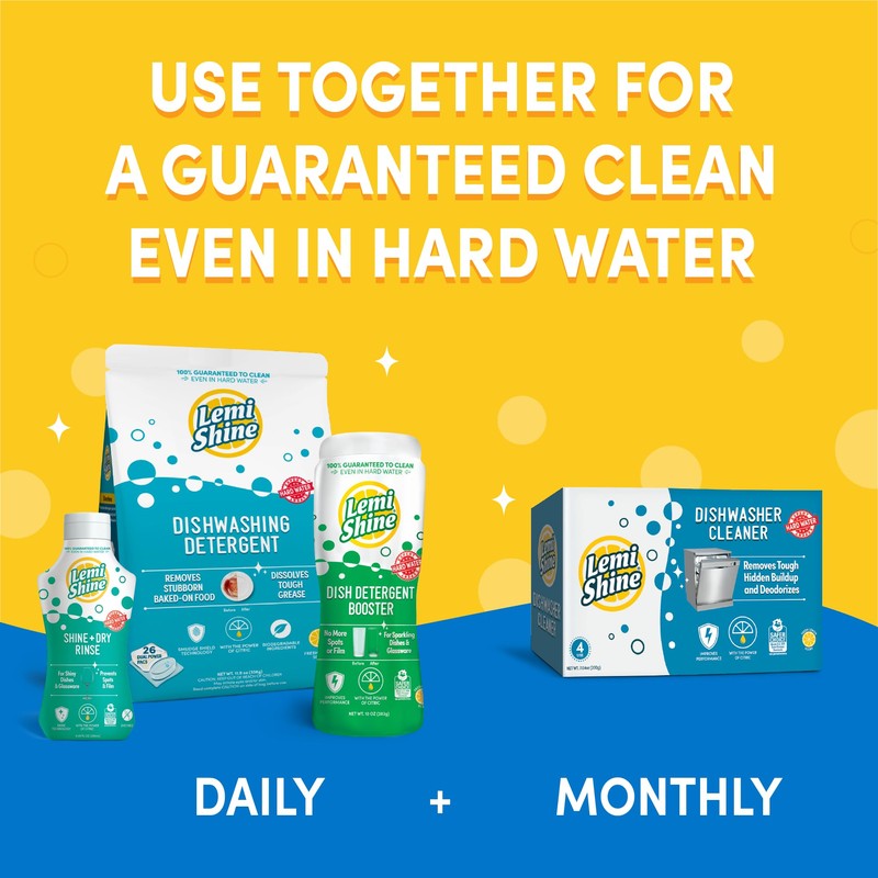 Lemi Shine Dish Detergent Booster, Hard Water Stain Remover, Multi-Use