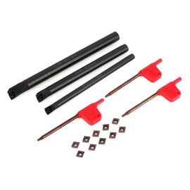 Yosoo CCMT0602 Drill Rod Inner Turning Tool Holder Set with SCLCR 7 x 125 mm 10 x 125 mm 12 x 150 mm Drill Rods and 10 Inserts