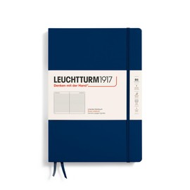 LEUCHTTURM1917 366179 Notebook Composition (B5), Hardcover, 219 Numbered Pages, Navy, Ruled