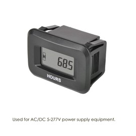 Jayron Digital LCD Hour Meter AC/DC 5V to 277V, Countdown Timer, Data Storage for ZTR Lawn Mower, Tractor, Generator, Club, Car Wash, Marine ATV Engine Compressor
