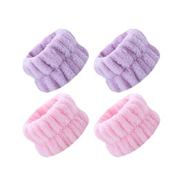 Anboli Wrist Towel Wristband, Fluffy, Wash Band, Stylish, Wrist Band, For Washing Face, Towel List, Stretchable, 2 Pairs Included, Absorbent, Quick Drying, Soft, Cute, Prevents Wet Sleeves,