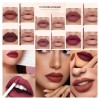 Kit Labial Mate Con Delineador Resistente Al Agua M537-18635-12pcs
