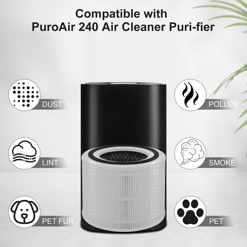 240 Filter Replacement Compatible with PuroAir 240 Air Cleaner Puri-fier,