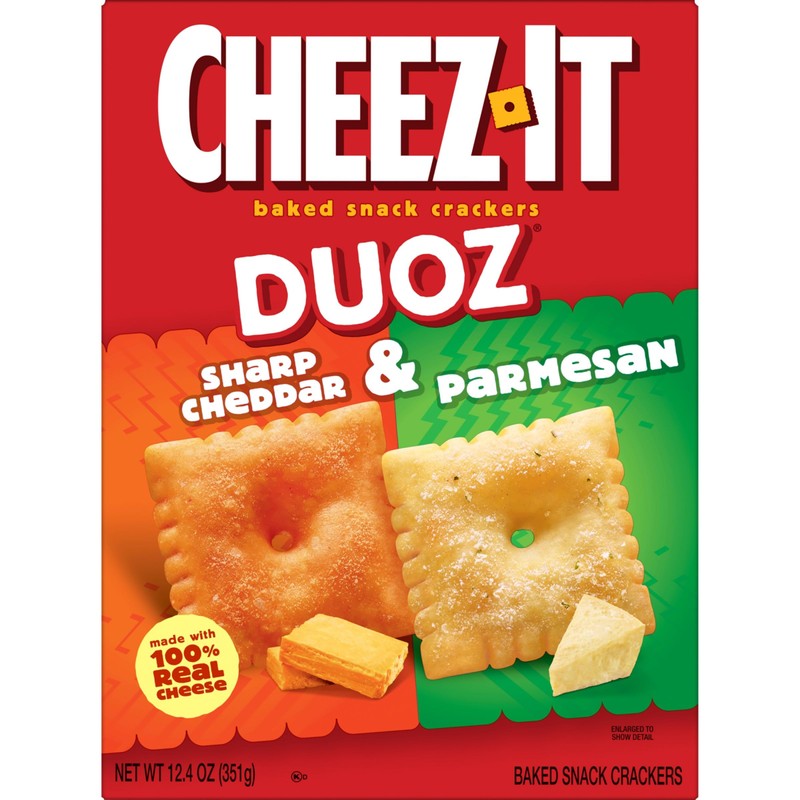 Cheez-It DUOZ Baked Snack Crackers, Lunch Snacks, Sharp Cheddar and