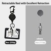 2Pack Heavy Duty Retractable Keychain, Tactical ID Badge Holder Reel
