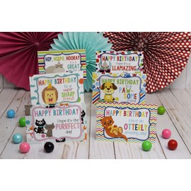 Fun Animal Themed Happy Birthday Blank Postcards To Send to Friends & Family, 4"x6" Fill In Notecards (6 different designs) by AmandaCreation (30)
