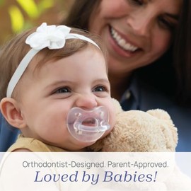 Chicco PhysioForma Chupete de una pieza 100% silicona suave para bebés de 0 a 6 m, transparente, ortodóntico, sin BPA, 4 unidades con estuche esterili
