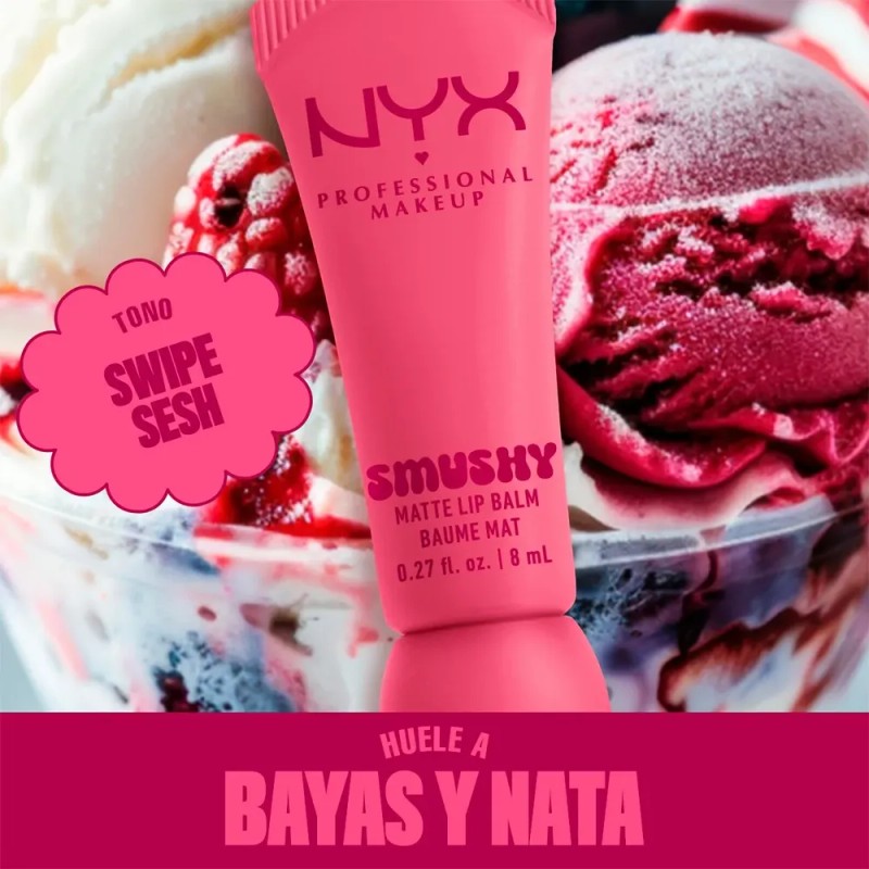 Bálsamo Labial Smushy Matte De Nyx Professional Makeup Swipe Sesh