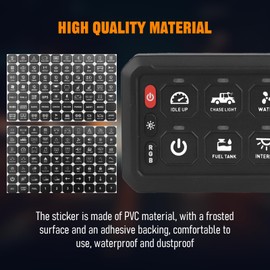 Chelhead 140PCS Universal Switch Panel Stickers Compatible with P1-6/8/12 Gang Switch Panels Waterproof Multi-Function Rocker Switch Labels Suitable for Car Dashboards, Boats, RVs, and Trucks