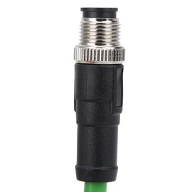 Eujgoov 1 m / 3,28 Pies Cable Blindado Ethernet Industrial M12 Macho A Rj45 Cable de Enchufe Ethernet Ip67 Cable de Conexión Impermeable