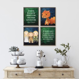 Silly Goose Gifts My Precious - Hobbit Book Movie Quotes Wall Art Decor Prints Home Room Bathroom Nursery Decoration (Green Dragon)