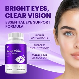 Sharp Vision (3 Pack) Sharp Vision Eye Support Supplement – SharpVision Capsules Eye Vitamins