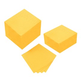 100 Pack Cocktail Napkin 2-Ply Dessert Napkins Folded 5 x 5 Inches Disposable Napkins for Dinner Wedding Birthday Party Bridal Anniversary Reception Event (100, Yellow)