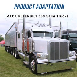 Hpdmauto Headlight Bezel Chrome fit for Peterbilt 389 Semi Trucks Left Driver Side (Front Headlight Bezel)