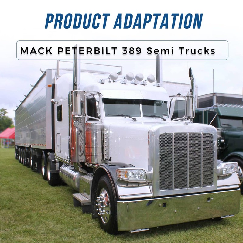 Hpdmauto Headlight Bezel Chrome fit for Peterbilt 389 Semi Trucks