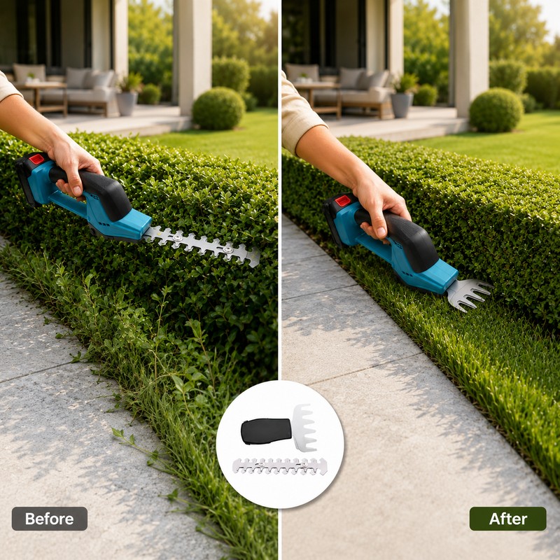 2-in-1 Cordless Hedge Trimmer and Grass Shear – 21V Handheld