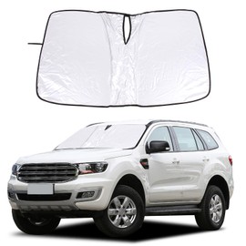 Windshield Sunshade Compatible with Ford Everest 2019-2024，Front Window Sun Shade, Sun Visor Blocker, Sun Visor Protector Blocks UV Rays，Heat Shield Keep Your Vehicle Cool