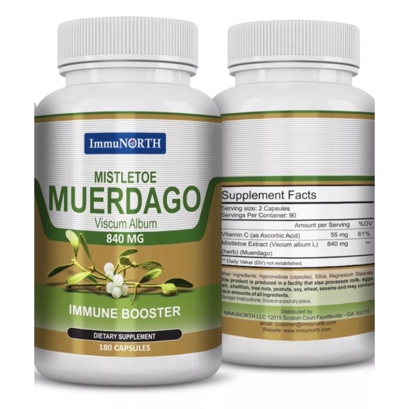IMMUNORTH MUERDAGO 840 Mg MISTLETOE BOOSTER INMUNOLOGICO ALTA CONCENTRACION 180